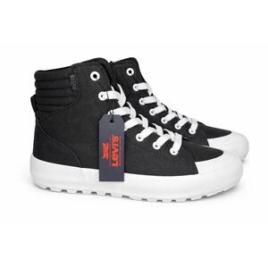 Levi’s Men’s Black High Top Sneakers White Sole Comfort Insole Size 9.5